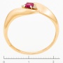 Кольцо из красного золота 585 пробы c 2 бриллиантами и 1 рубином Л58038219 фото 3