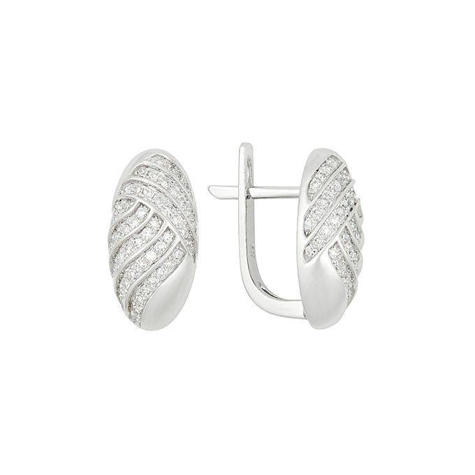 Серьги из золота 585 пробы c бриллиантами