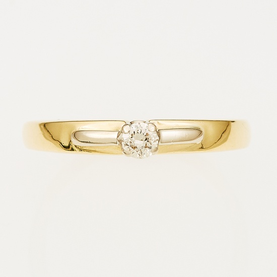 Кольцо из комбинированного золота 750 пробы c 1 бриллиантом, Л39086555 за 25960