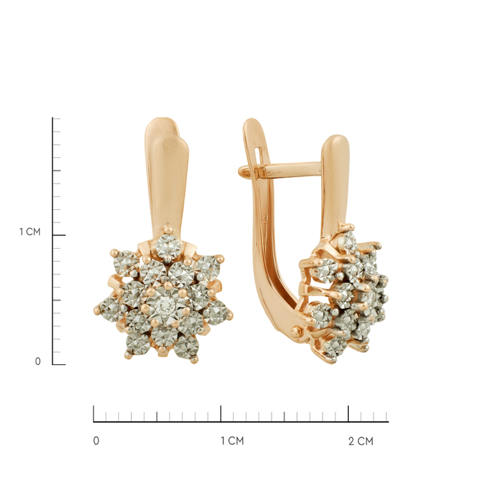 Серьги из золота 585 пробы c бриллиантами, Ц О007 2259 за 48720