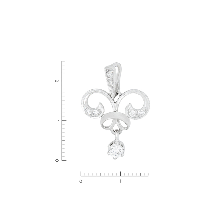 Подвеска из золота 585 пробы c 7 бриллиантами, Л 2810 1418 за 45200