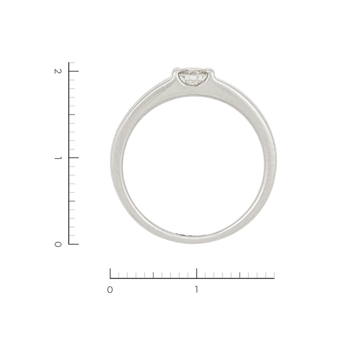 Кольцо с 1 камнем платина, 950, 3 к.,3,83 гр. (чистый вес 3,83 гр.); Бриллиант Кр57 4/5 вес 0,2 ct, Л 2809 9150 за 40000