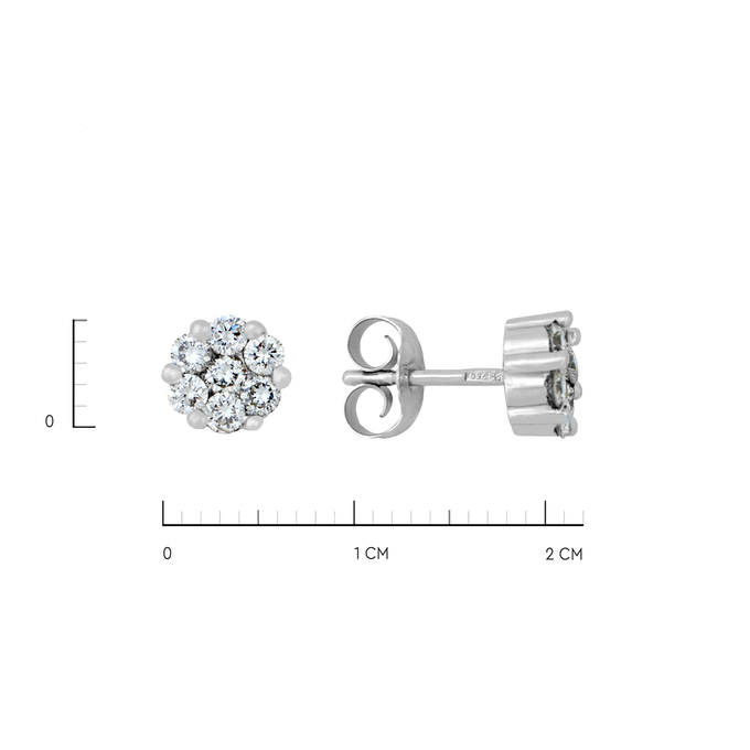 Серьги из золота 750 пробы c 8 бриллиантами