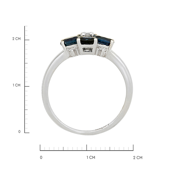 Кольцо из золота 585 пробы c сапфирами и бриллиантами, Л 4306 6161 за 54800
