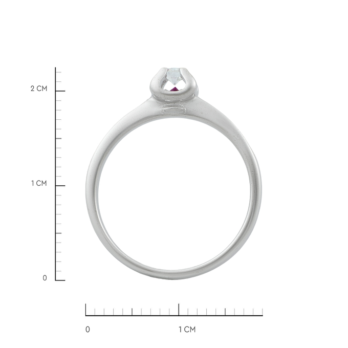 Кольцо из золота 585 пробы c бриллиантами и синтетическим рубином, Л 4508 4142 за 35600