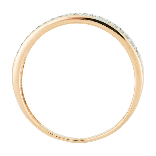 Кольцо из комбинированного золота 585 пробы c 57 бриллиантами, Л64007881 за 12300