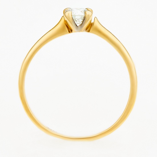Кольцо из желтого золота 585 пробы c 1 бриллиантом, Л20095219 за 67000