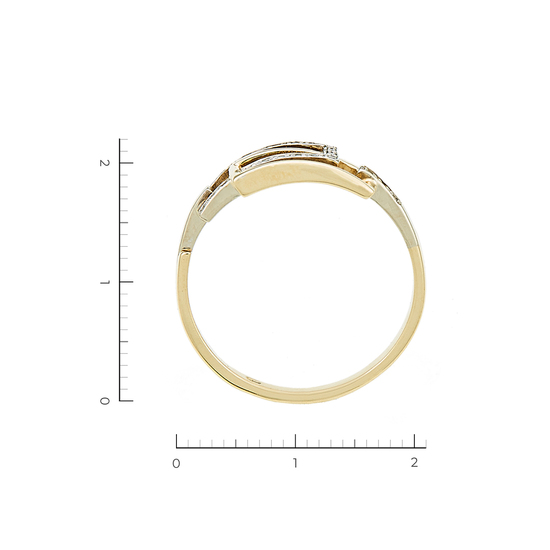 Кольцо из комбинированного золота 585 пробы c фианитами, Л05133046 за 10740