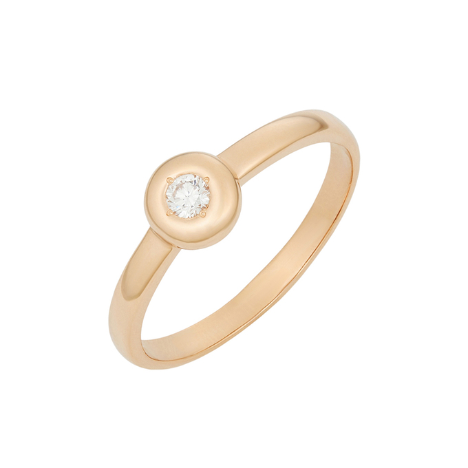 Кольцо из золота 585 пробы c бриллиантом