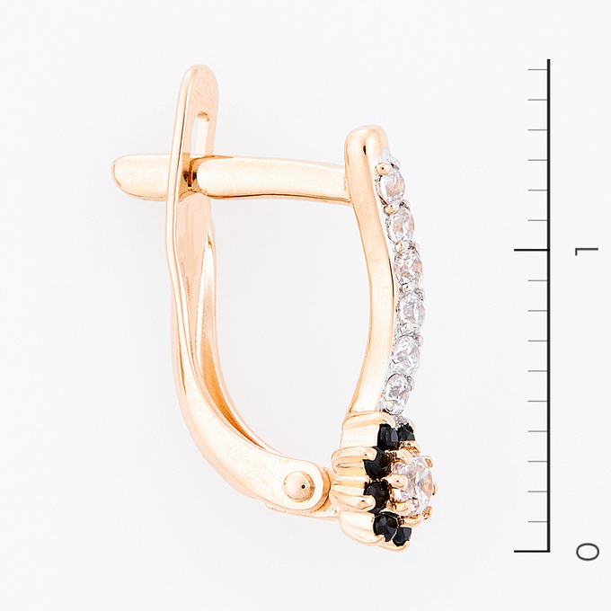 Серьги из красного золота 585 пробы c фианитами