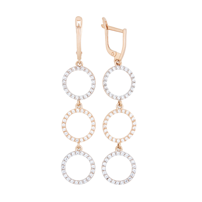 Серьги из золота 585 пробы c фианитами, Л 1911 6424 за 33120