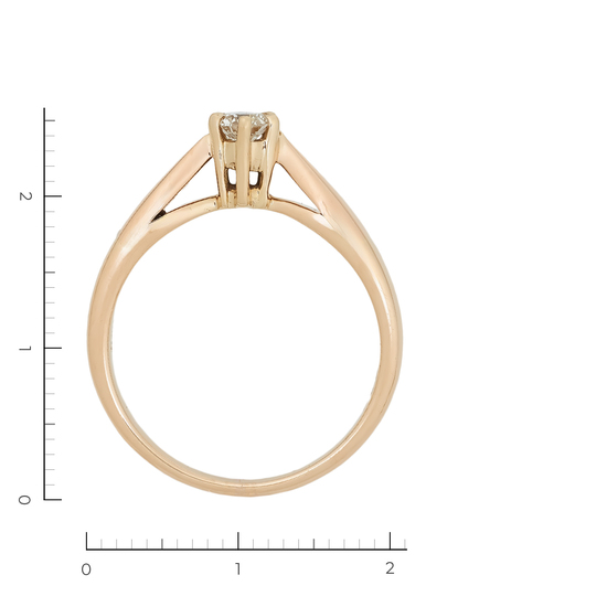 Кольцо из красного золота 585 пробы c 1 бриллиантом, Л57032624 за 48930