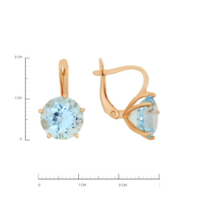 Серьги из золота 585 пробы c топазами
