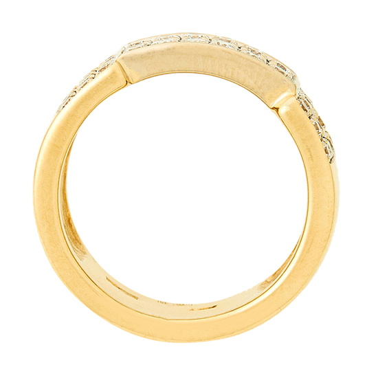 Кольцо из комбинированного золота 585 пробы c 36 бриллиантами, Л28084557 за 84900