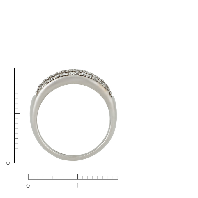 Кольцо из белого золота 585 пробы c 37 бриллиантами, Л 2809 6727 за 34800