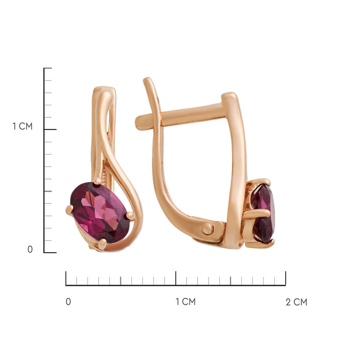 Серьги из золота 585 пробы с турмалинами, Л 0808 5178 за 24300