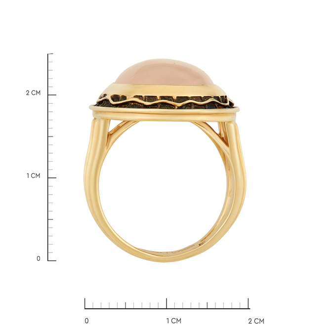Кольцо из золота 585 пробы c розовым кварцем, Л 2812 2837 за 85000