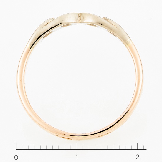 Кольцо из комбинированного золота 585 пробы c 4 бриллиантами, Л18107822 за 12750