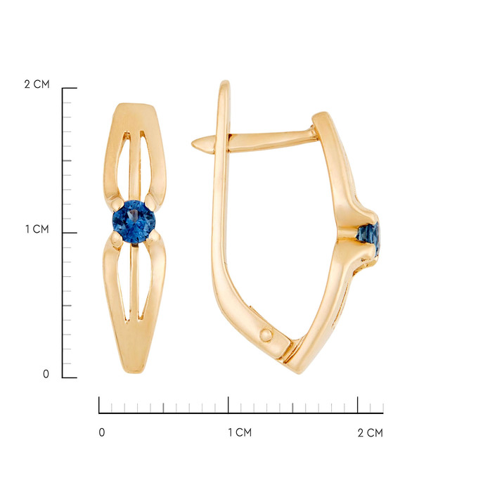 Серьги из золота 585 пробы с сапфирами, Л 4200 1194 за 40800
