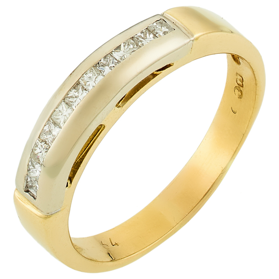 Кольцо из комбинированного золота 750 пробы c 11 бриллиантами, Л48067136 за 25900