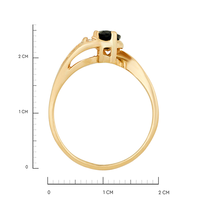 Кольцо из золота 585 пробы c сапфиром и бриллиантом, Л 6402 5540 за 54800