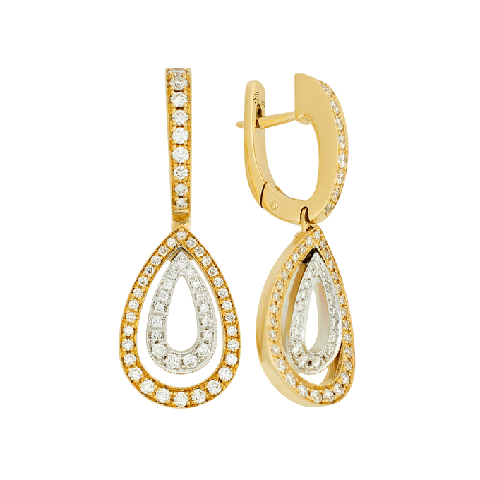 Серьги из золота 750 пробы с бриллиантами, Ц О007 4801 за 140000