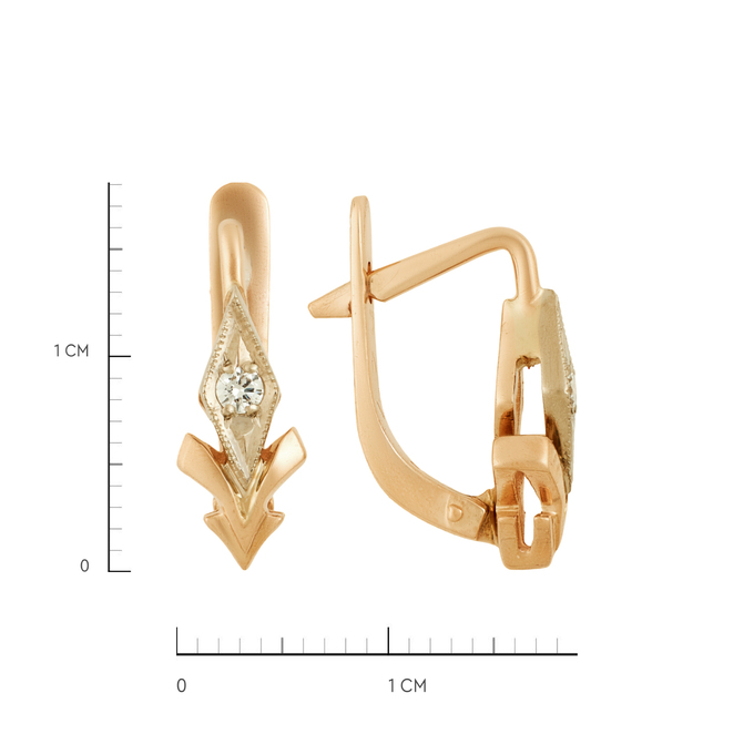 Серьги из золота 585 пробы c бриллиантами, Ц О007 2428 за 39520