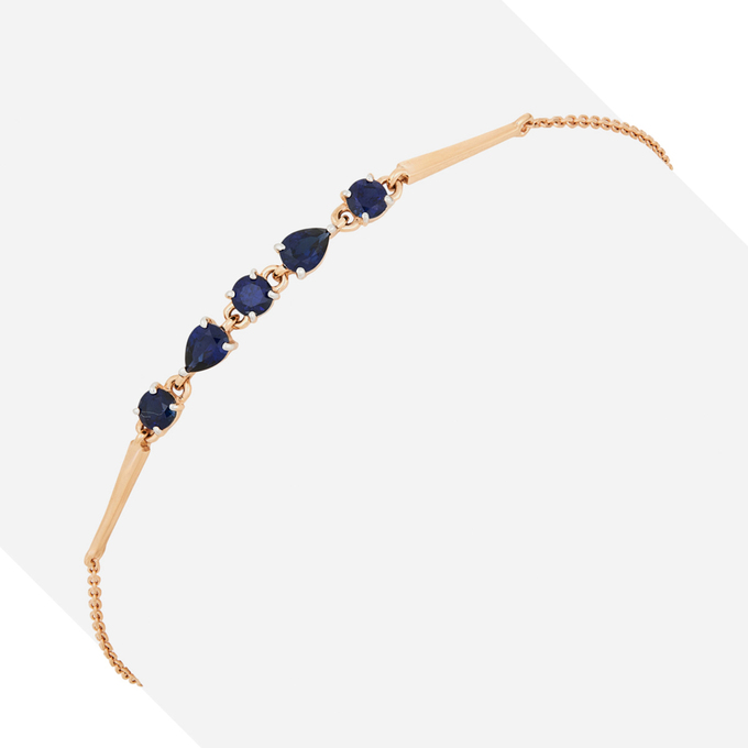 Браслет из золота 585 пробы c синтетическими сапфирами, Л 3606 5532 за 17840