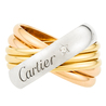 Кольцо Cartier золото, 750, 4 к.,14,02 гр. (чистый вес 14,02 гр.) Cartier Trinity Six Band Diamond Tri-Color Gold Band Ring,  пт/м; Бриллиант Кр57 3/3
