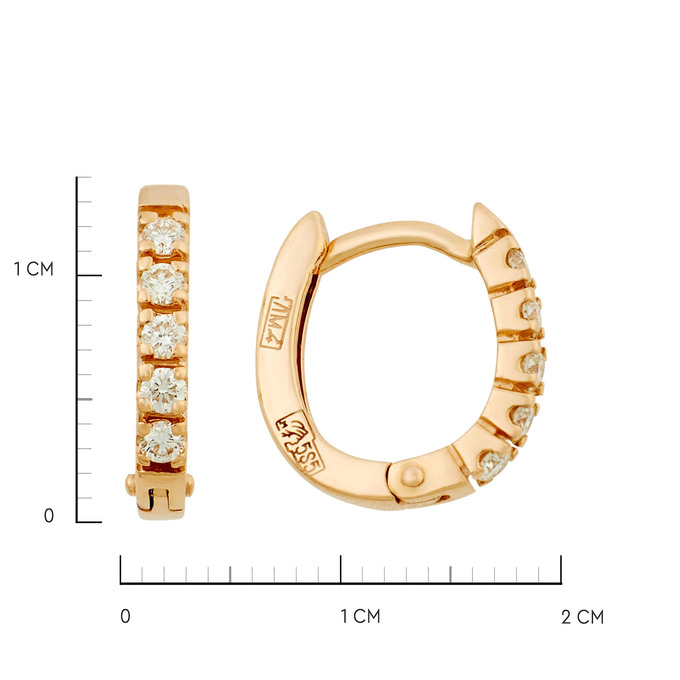 Серьги из золота 585 пробы с бриллиантами, Ц О007 4478 за 41500