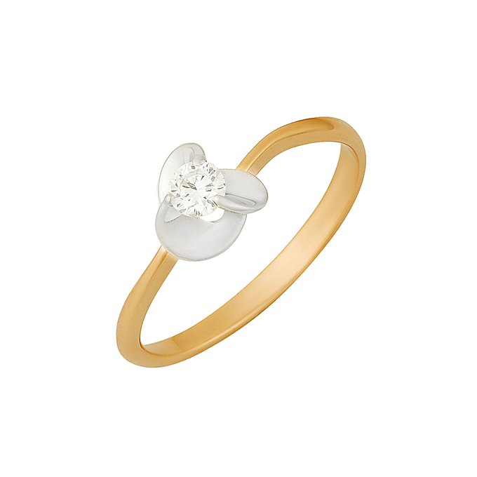 Кольцо из золота 585 пробы c бриллиантом