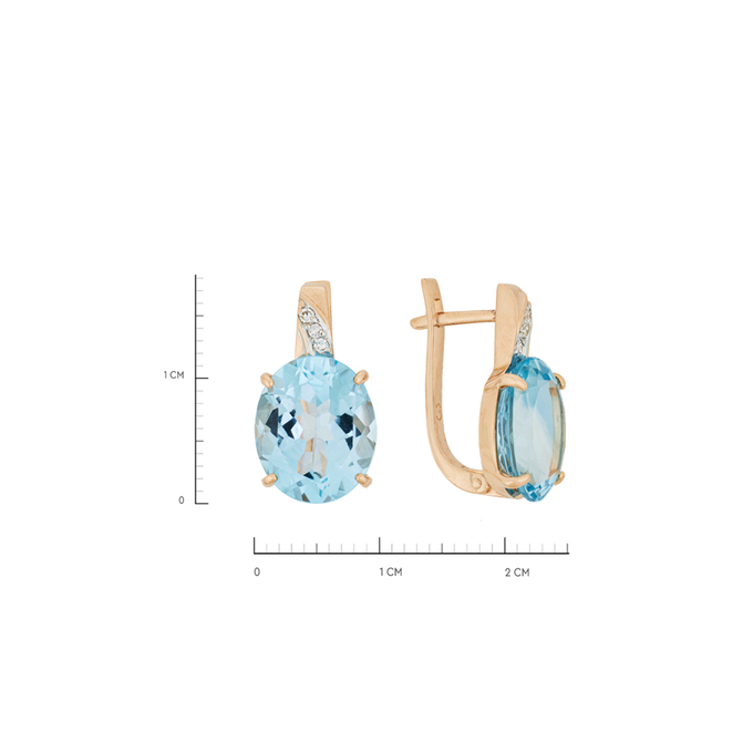 Серьги из золота 585 пробы c топазами и бриллиантами, Л 6201 8796 за 47920