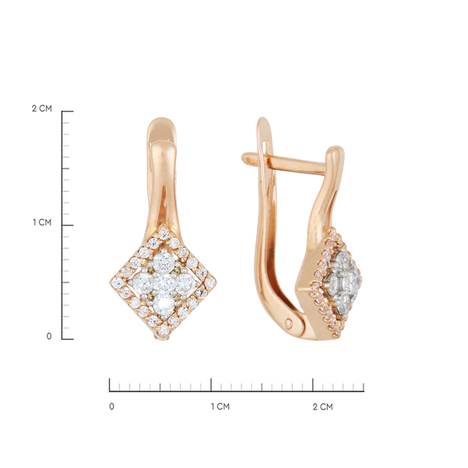 Серьги из золота 585 пробы c фианитами, Л 0408 4894 за 23840