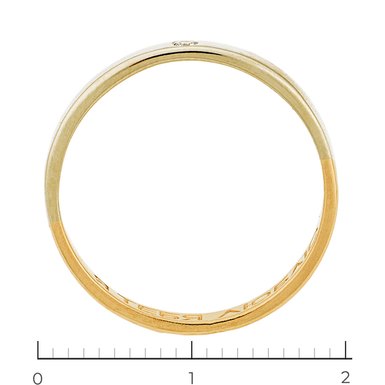 Кольцо обручальное из комбинированного золота 585 пробы c 1 бриллиантом, Л30132922 за 8450