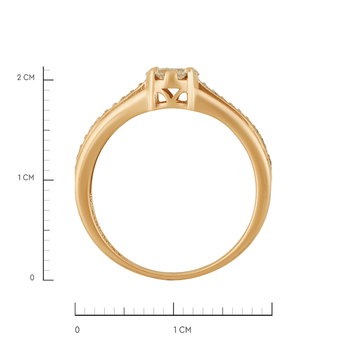 Кольцо из золота 585 пробы c бриллиантами