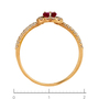 Кольцо из красного золота 585 пробы c 1 корундом и фианитами Л52071621 фото 4