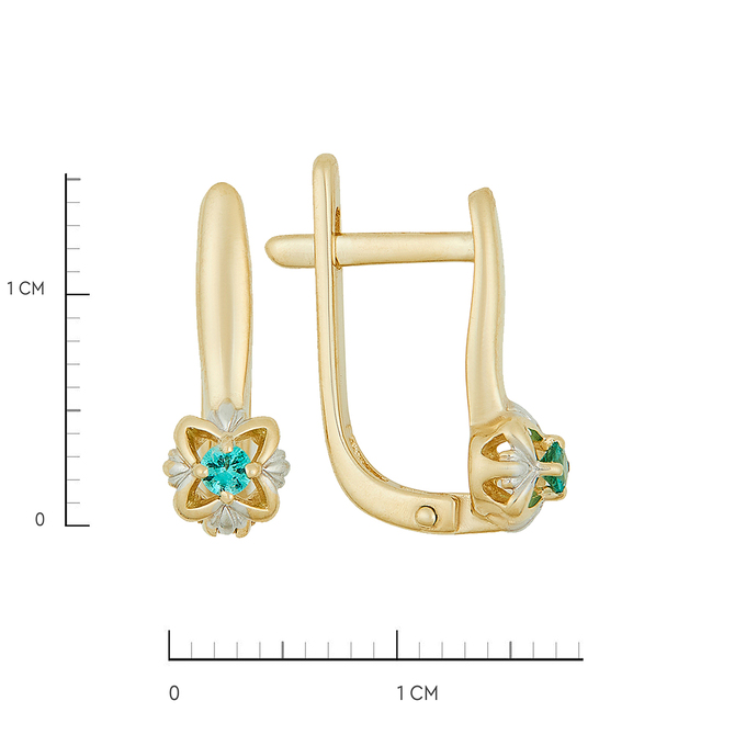 Серьги из золота 585 пробы c изумрудами, Ц О007 0943 за 23200