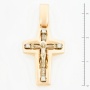 Крестик из комбинированного золота 585 пробы c 4 бриллиантами Л71014869 фото 2