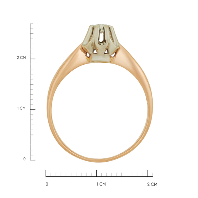 Кольцо из золота 585 пробы c бриллиантом, Л 2316 7573 за 54320
