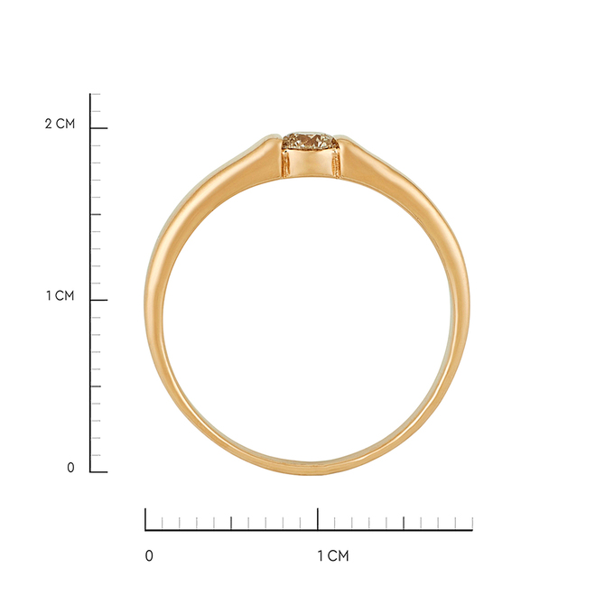 Кольцо из золота 585 пробы c бриллиантом