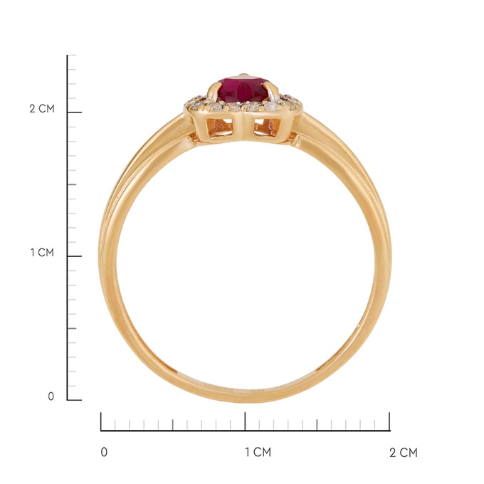 Кольцо из золота 585 пробы c бриллиантами и корундом, Л 0515 4250 за 22300