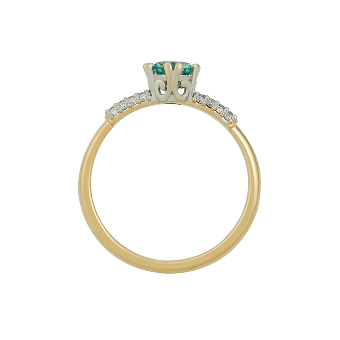 Кольцо из золота 585 пробы c изумрудом и бриллиантами, Л 2811 9006 за 67360