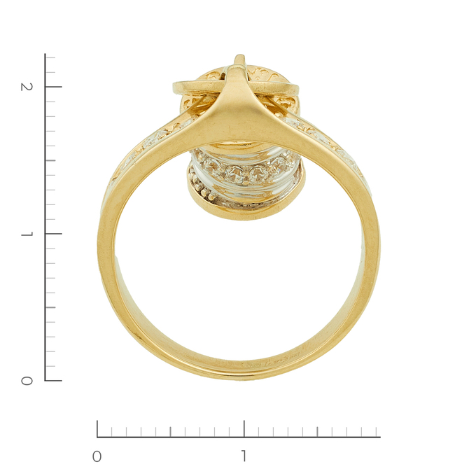 Кольцо из желтого золота 585 пробы c фианитами