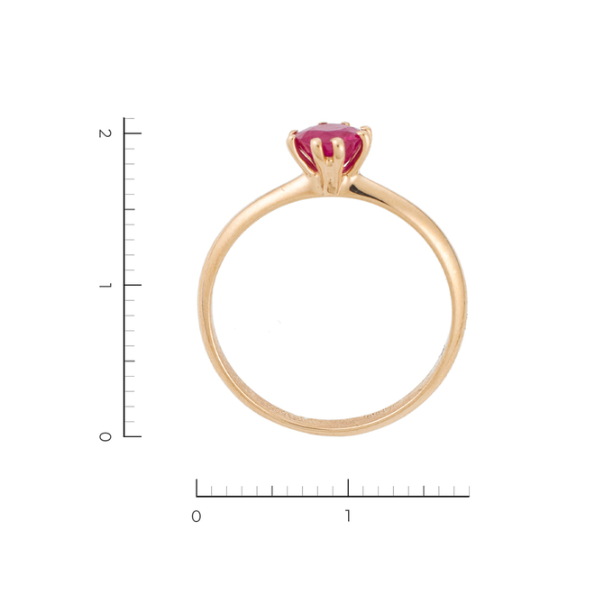 Кольцо из красного золота 585 пробы c 1 рубином, Л 2508 2236 за 18200
