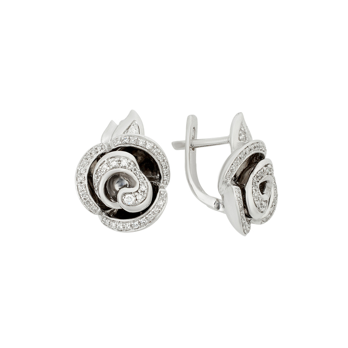Серьги из золота 585 пробы с бриллиантами