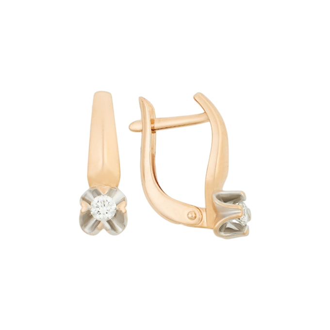 Серьги из золота 585 пробы с бриллиантами, Ц О007 4510 за 37600