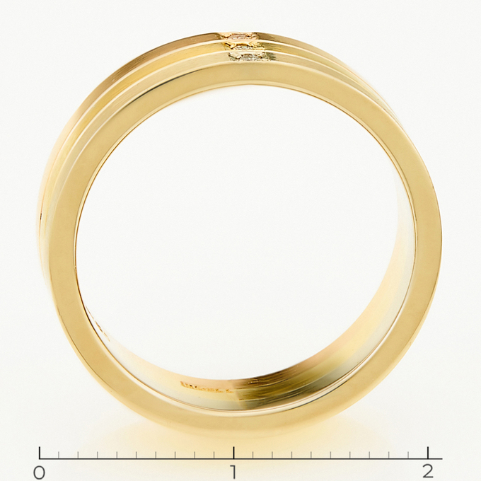 Кольцо из комбинированного золота 585 пробы c 3 бриллиантами