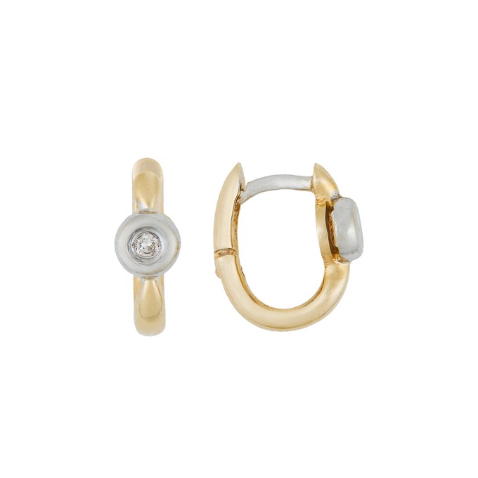 Серьги из золота 585 пробы c 2 бриллиантами, Л 4507 7790 за 27120