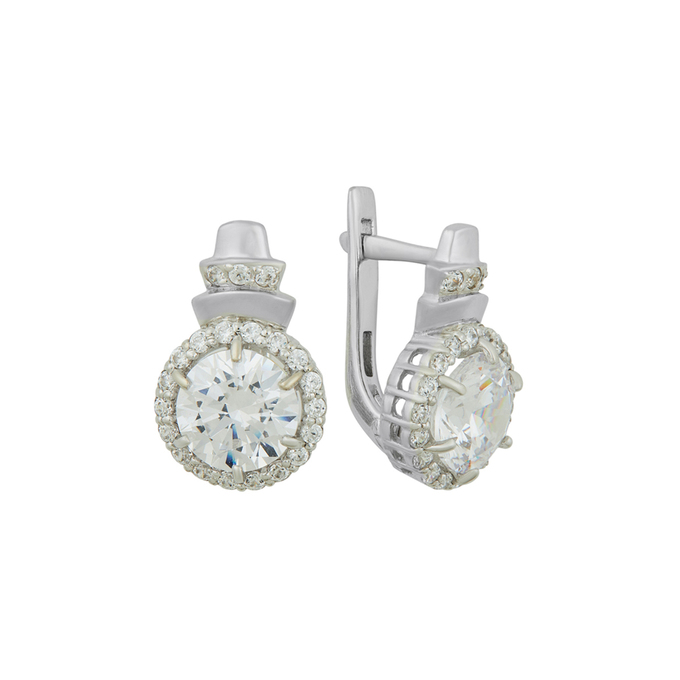 Серьги из золота 585 пробы c фианитами