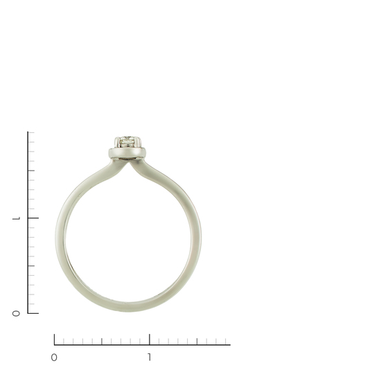 Кольцо из белого золота 585 пробы c 1 бриллиантом, Л28086623 за 17250